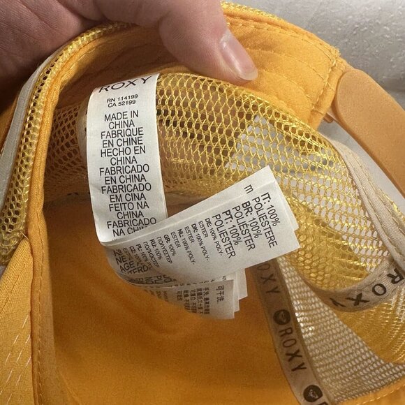 Preowned Roxy California Snapback Trucker Hat  Yellow Surf Beach Theme - Picture 7 of 7